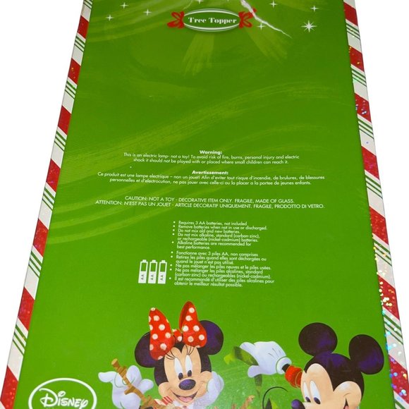 Rare Walt Disney Store Mickey Minnie 11" Lighted Clear Glass Tree Topper HTF - Picture 11 of 11